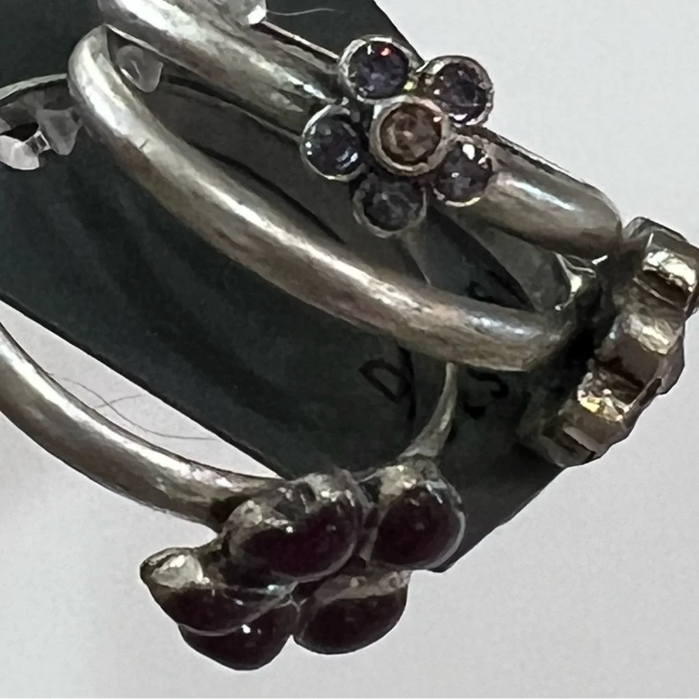 New Pilgrim Danish Design Stackable Rings Size 6 Floral Crystals Enamel NWT - Picture 6 of 15